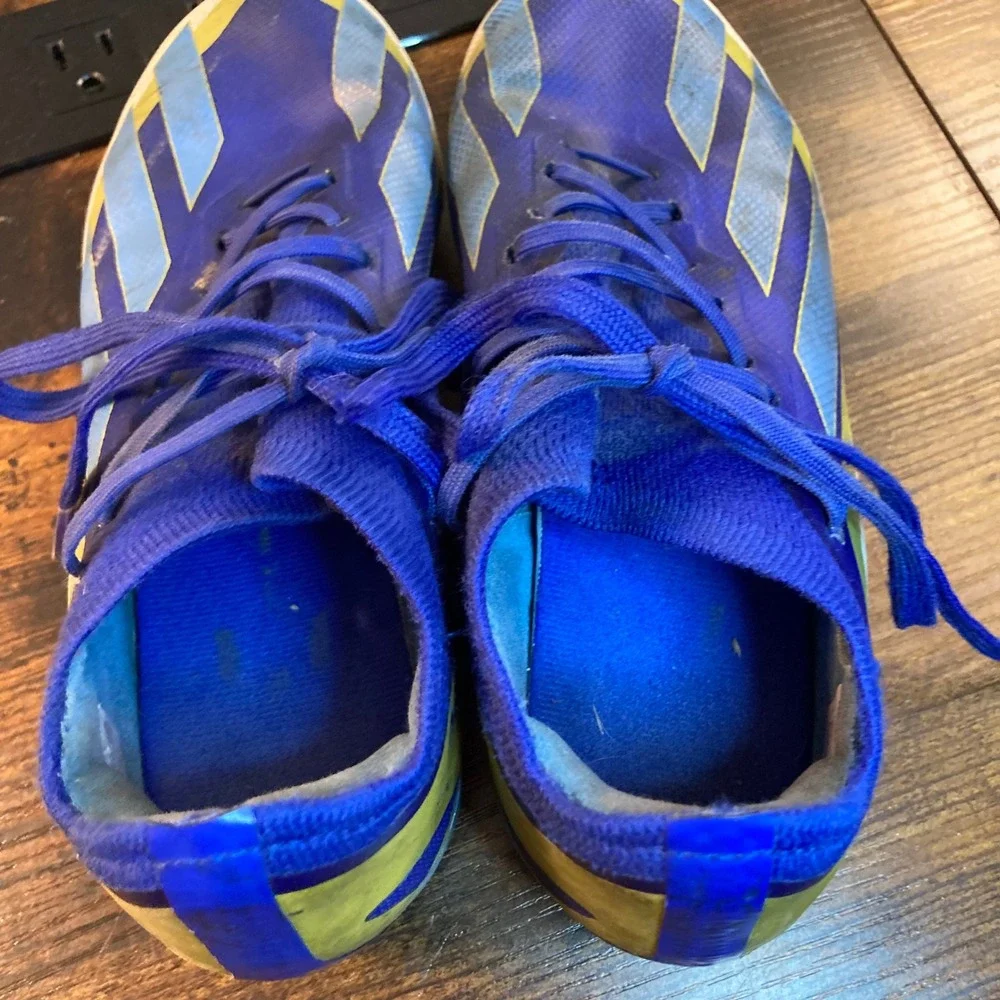 Adidas X Crazyfast Messi.4 FxG Soccer Cleats Blue Silver IE8676 Kids Size 1.5